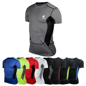 Men's Dry Fit Compression Gym Wear Running Sport T-shirt
