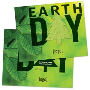 Earth Day Seed Paper Shape Postcard - Design B