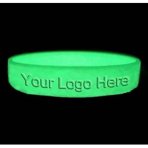 Glow In the Dark Debossed Silicone Wristband