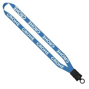 ¾" RPET Dye-Sublimated Lanyard w/Plastic Snap-Buckle Release & O-Ring