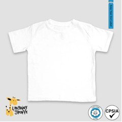 Toddler Crew Neck T-Shirts - White - 100% Cotton - Laughing Giraffe®