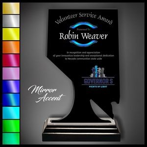 9" Nevada Black Acrylic Award with Mirror Accent