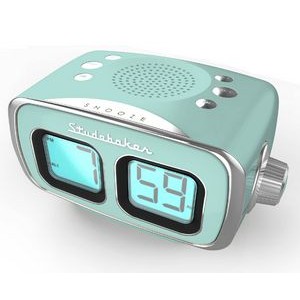 Studebaker Teal Green Retro Digital AM/FM Clock Radio
