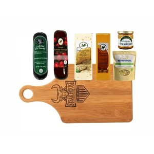 Gourmet Sausage & Cheese Gift Set With Bamboo Cutting Board