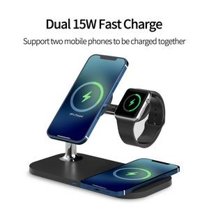 15W for iphone 12 Magnetic Wireless Charging Dock QC3.0 3 IN 1 Wireless Charger