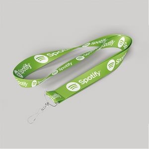 5/8" Forest Green custom lanyard printed with company logo with Jay Hook attachment 0.625"