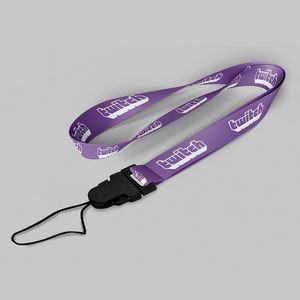 5/8" Purple custom lanyard printed with company logo with Cellphone Hook attachment 0.625"