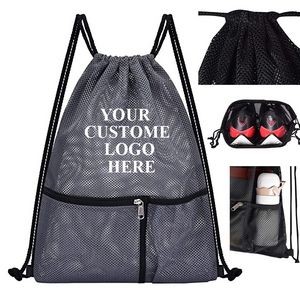 Mesh Backpack with zipper pockets 13.5*17inch