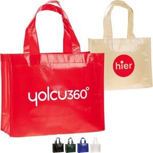 110 GSM Non-Woven Laminated W/ Gusset Tote Bag (15.75" X 12.5" X 6.25")