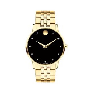 Movado Gent's Museum Classic Yellow Gold Watch w/Diamond Markers