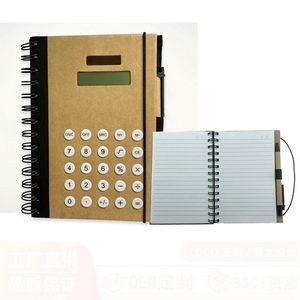 Spiral Notepad with 8 Digits Solar Calculator