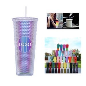 24 Oz Studded Tumbler With Lid And Straw