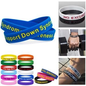 1/2" Debossed Color Filled Silicone Wristband