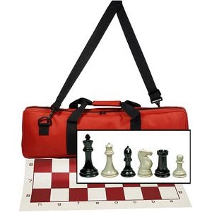 Triple Weighted Tournament Chess Set with Travel Bag - 4 in. King