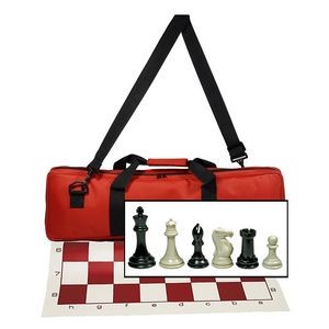 Triple Weight Tournament Chess Set, Silicone Board, Bag-4 in. King