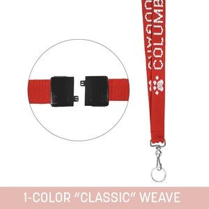 3/4" Woven Lanyard w/ Swivel Snap & Split Ring & Breakaway - "Classic" Weave