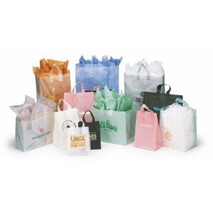 Frosted Shopping Bag With Soft Loop Handle 4 Mil. 8-3/4"x6"x14"