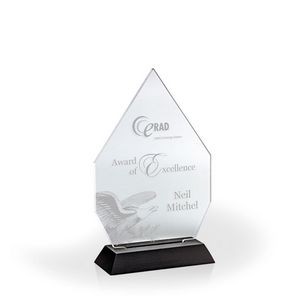 Royal Diamond Award with Black Wood Base, Medium - Engraved
