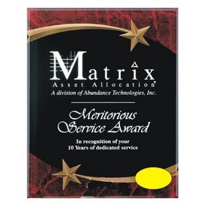 Red Marble Star Plaque Award (9"x11")