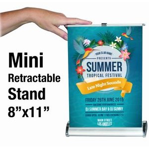 8"x11" Mini Retractable Banner Stand