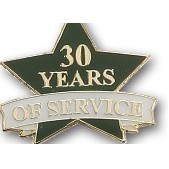 30 Years of Service Stock Pin