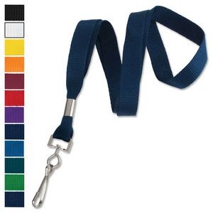 5/8" Blank Non-Breakaway Flat-Ribbed Polyester Lanyards with Swivel Hook