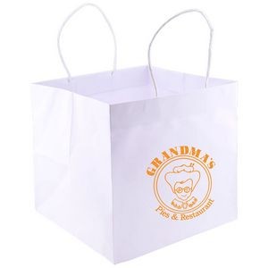 White Wide Gusset Takeout Bag (10.25"x10"x10")
