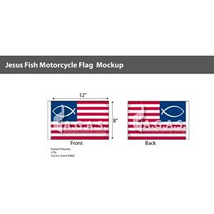 Jesus Fish Motorcycle Flags 6x9 inch