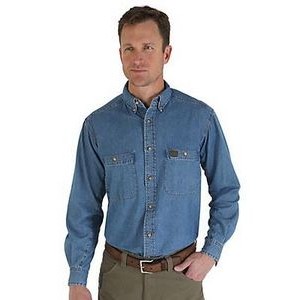 Wrangler® RIGGS Workwear® Men's Antique Blue Long Sleeve Denim Work Shirt