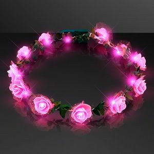 Pink Rosebud LED Flower Headband - BLANK