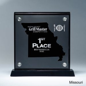 Frosted Lucite MO State Cutout on Risers Award