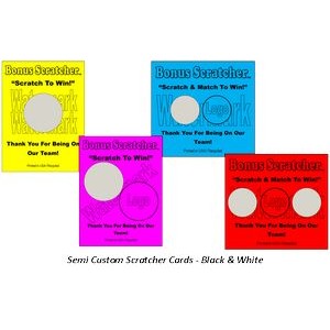 Semi Custom Scratcher Cards - Black & White (8.50"x11)