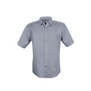 MEN EASY CARE COTTON BLEND DRESS SHIRTS SHORT Sleeve(Grey) (S-4XL)