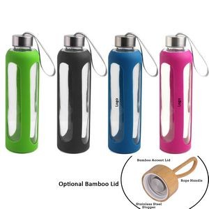 Silicone sleeve insulated Glass bottle 18.5oz
