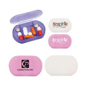 3 Compartments Plastic Mini Ellipse Pill Case