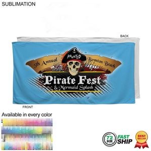 72 Hr Fast Ship - Absorbent Microfiber Dri-Lite Terry Beach, Shower Towel, 30x60, Sublimated