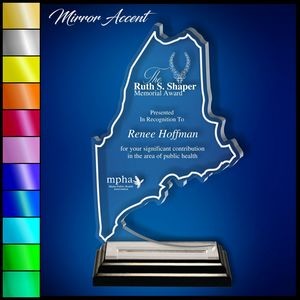 12" Maine Clear Acrylic Award with Mirror Accent