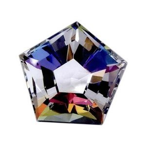 Rainbow Faceted Star Paperweight (1¾" x 2")