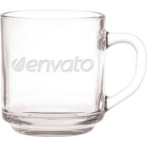 10 Oz. Capri Glass Coffee Mug - Deep Etched