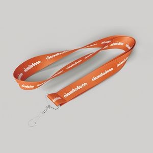 5/8" Orange custom lanyard printed with company logo with Jay Hook attachment 0.625"