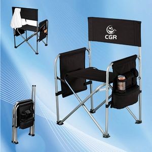Foldable Portable Camping Chair with Fully Padded Seat and Backrest With Side Pocket and Cup Holder
