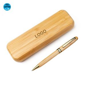 Bamboo Ball pen with Bamboo Case