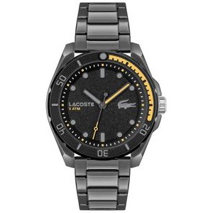 Lacoste™ Finn Gentlemen's Gray IP Watch w/Black Dial