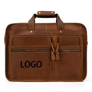 Crazy Horse Leather Shoulder Briefcase Office Messenger Bag