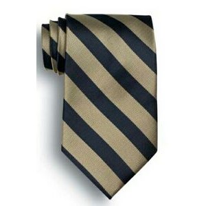 School Stripes Tie - Navy/Khaki Beige