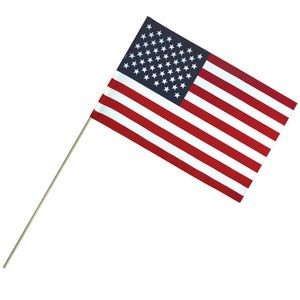 12" x 18" Economy Cotton U.S. Stick Flags on a 30" Dowel