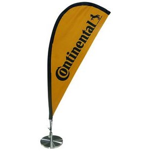 18" Table Top Digital Single Sided Teardrop Banners™ Flag & Stand