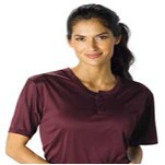 Badger Sport Adult B-Core Polyester 2-Button Short Sleeve Baseball Shirt