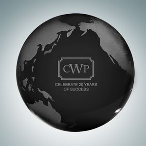 Black Globe Crystal Paper Weight