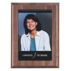 Brown Wooden Photo Frame Plaque w/Plate (2"x4" Plate)